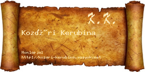 Kozári Kerubina névjegykártya